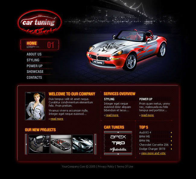 商业汽车网页模板设计