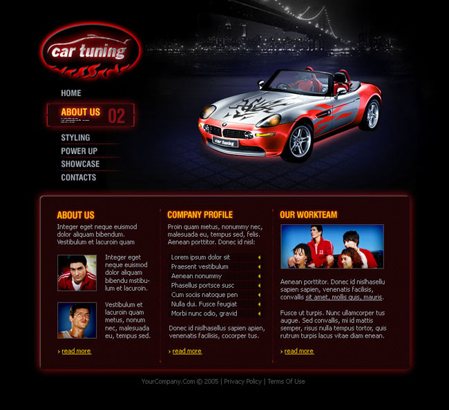 商业汽车网页模板设计