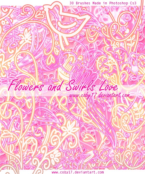 ϸƱˢ(Flowers and Swirls Love Brushes)