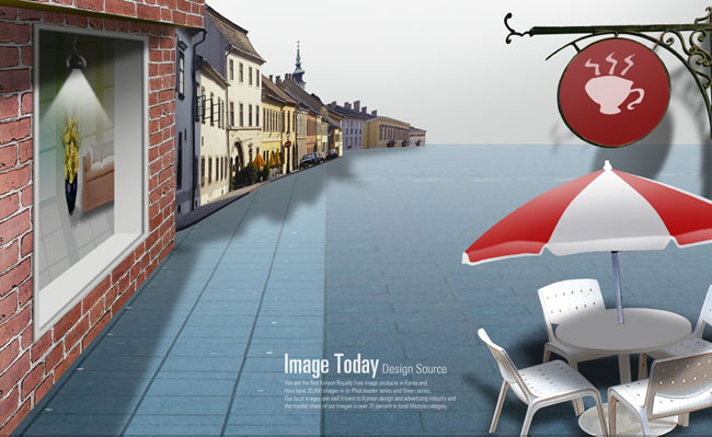 欧洲西方城市街景广告PSD素材