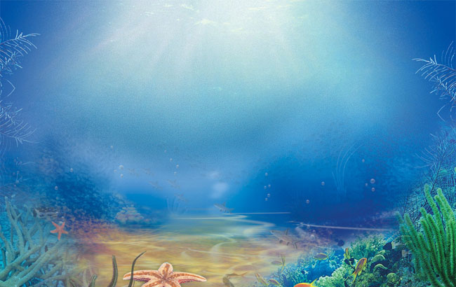 光照海底世界海报背景PSD分层素材