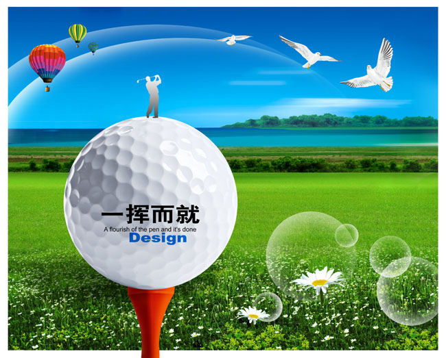 高尔夫球场设计广告PSD素材