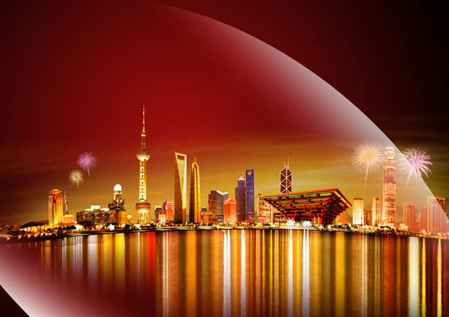 上海夜景房地产广告PSD素材