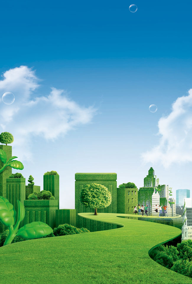 生态绿化城市海报PSD素材