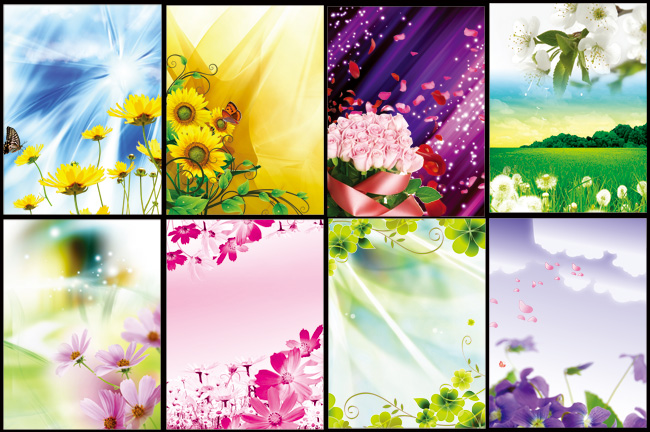 温馨鲜花花卉背景设计PSD素材