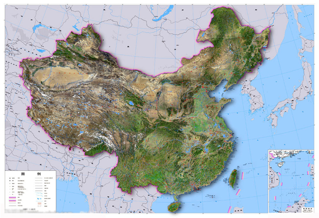 中国地貌卫星影像PSD素材