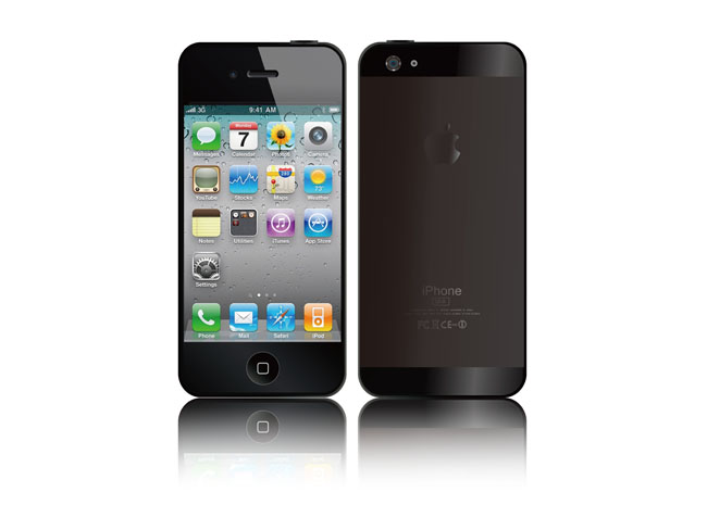 苹果5代手机展示PSD素材
