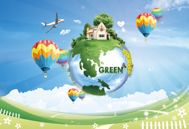 自然绿色地球生活PSD素材