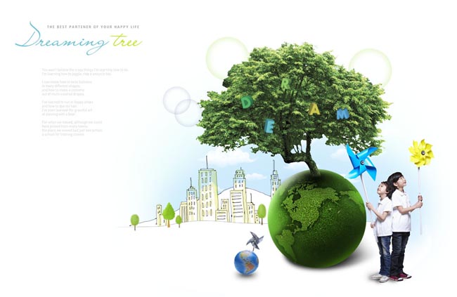地球环保韩国儿童PSD素材
